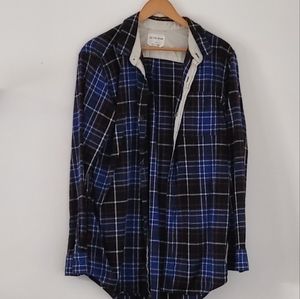 Byas dark blue & black button down shirt